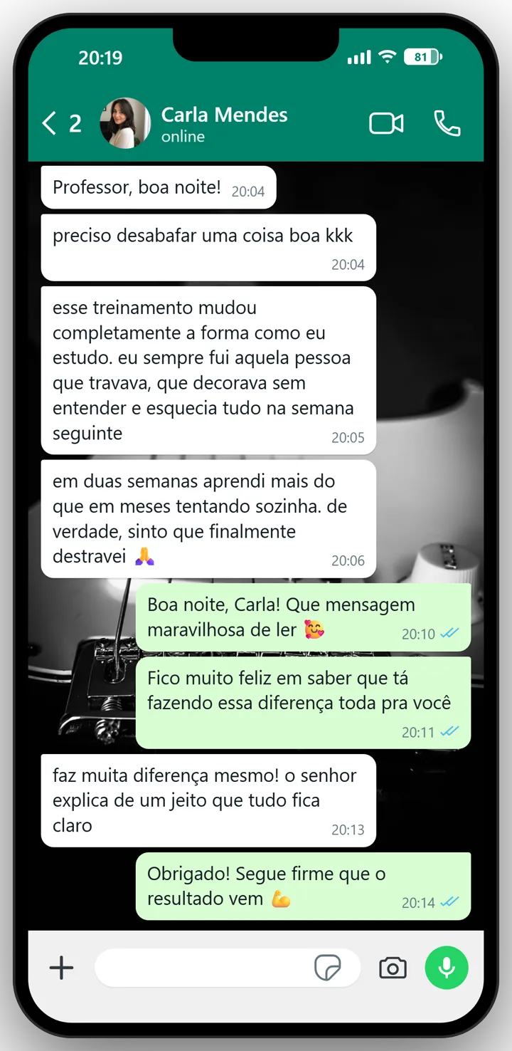 Depoimento de aluno